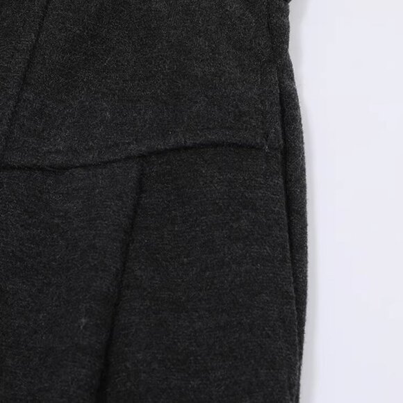 B.Sure Black Straight Drawstring Wide-Leg Casual Pants - Picture 3 of 4